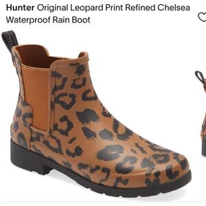 Hunter leopard rain boots size 7 - never worn